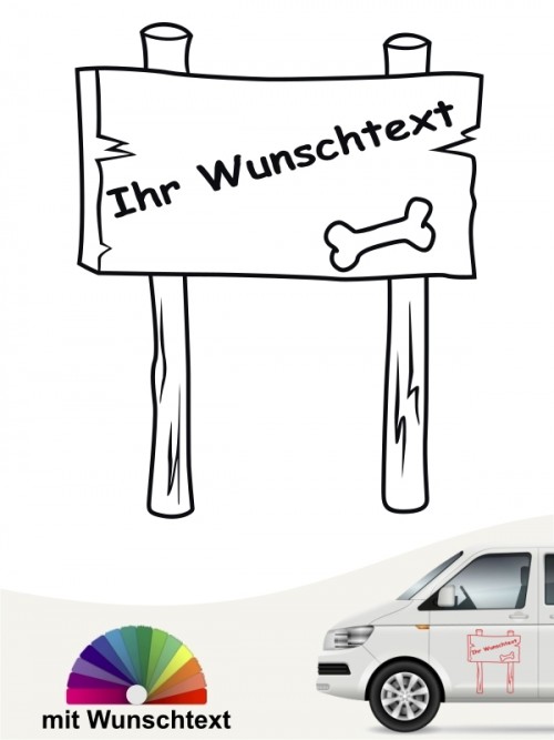 Autosticker als Schild mit Wunschtext anfalas.de