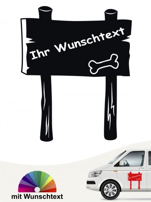 Heckscheibenaufkleber Comicschild mit Wunschtext anfalas.de