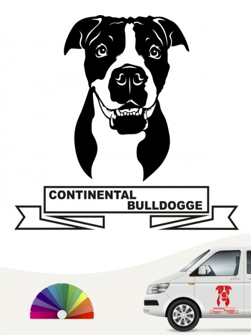 Hunde-Autoaufkleber Continental Bulldogge 15 von Anfalas.de