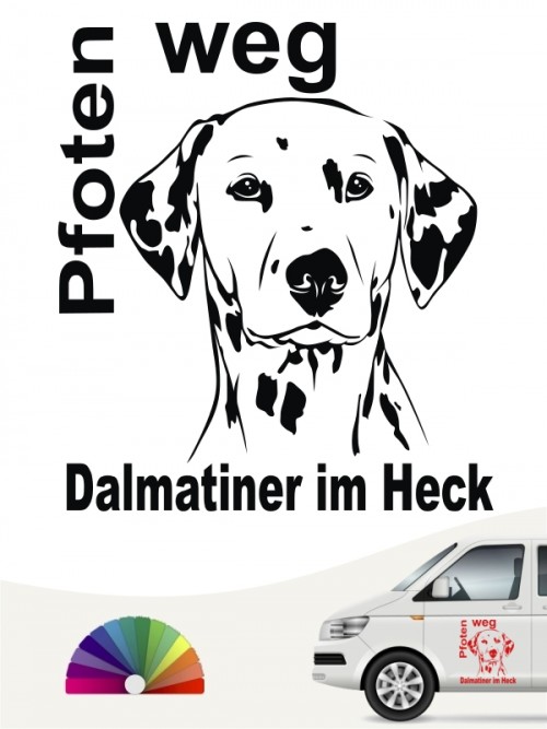 Pfoten weg Dalmatiner im Heck Sticker anfalas.de