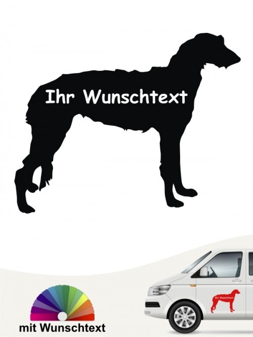Deerhound Silhouette mit Wunschname anfalas.de