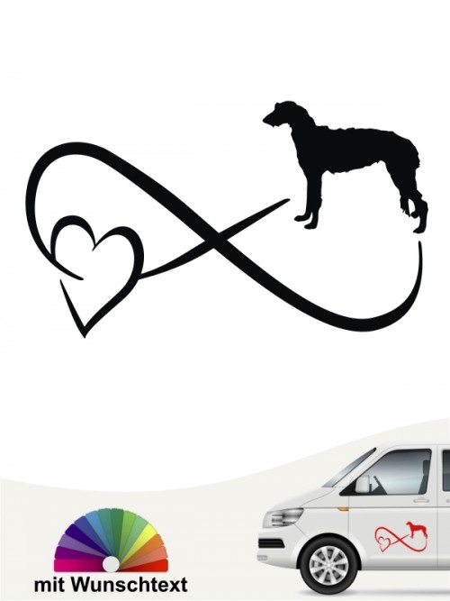 Deerhound Autoaufkleber mit Wunschtext von anfalas.de