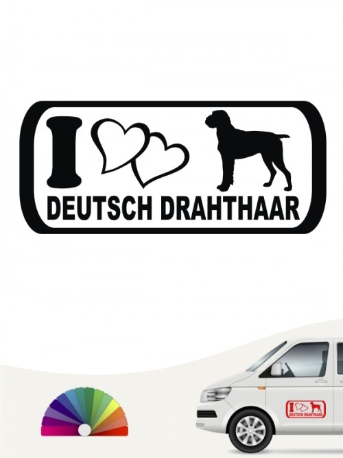 I Love Deutsch Drahthaar Hundeaufkleber anfalas.de