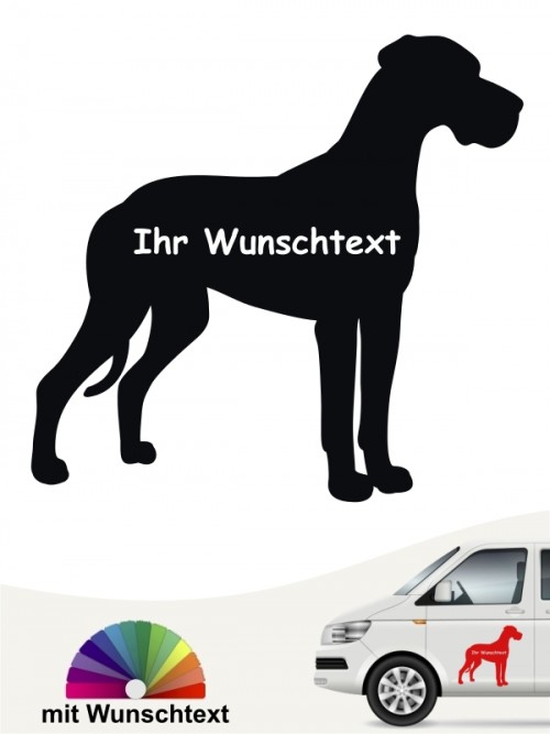 Deutsche Dogge Autoaufkleber mit Wunschname anfalas.de
