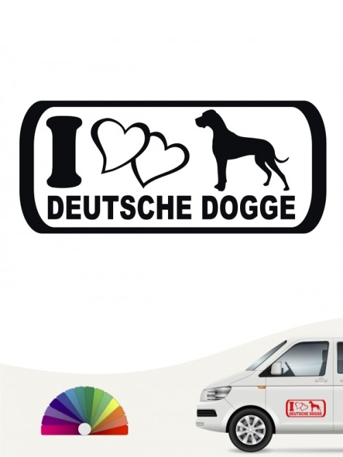 I Love Deutsche Dogge Autosticker anfalas.de