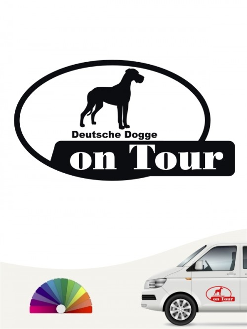 Deutsche Dogge on Tour Hundeaufkleber anfalas.de