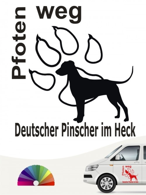 Pfoten weg Sticker Deutscher Pinscher anfalas.de
