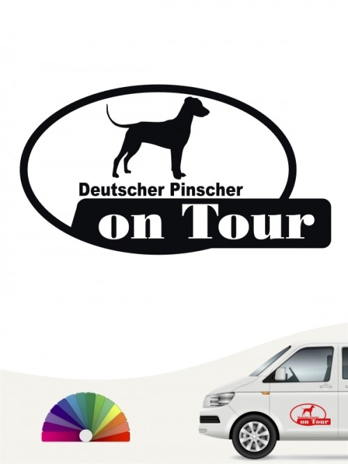 Deutscher Pinscher on Tour Aufkleber anfalas.de