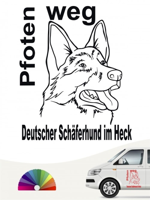 Pfoten weg Dt. Schäferhund Autosticker anfalas.de