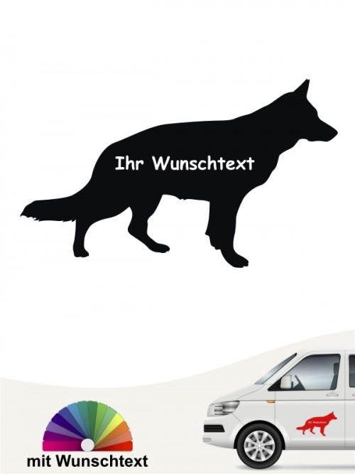 Dt. Schäferhund Silhouette mit Wunschname anfalas.de