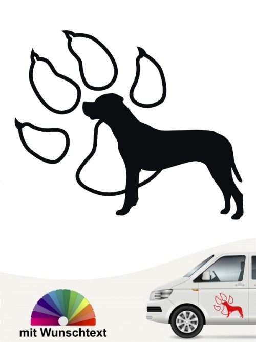 Dogo Argentino Autosticker mit Wunschtext anfalas.de