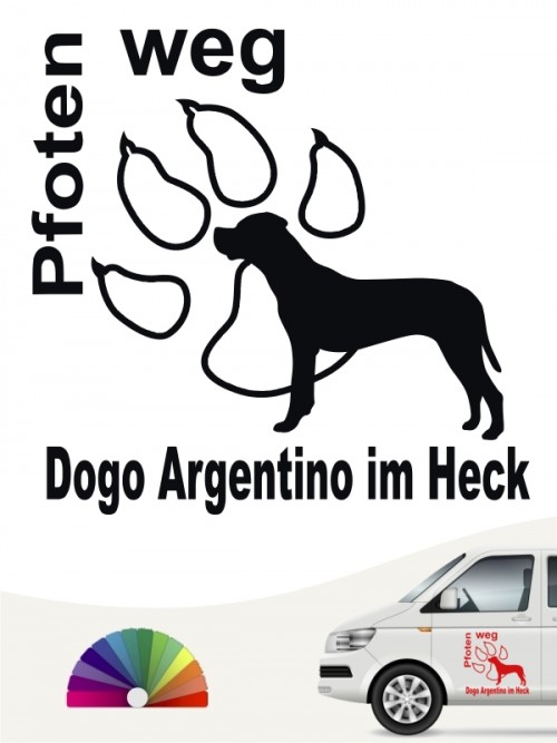 Pfoten weg Hundeaufkleber Dogo Argentino anfalas.de