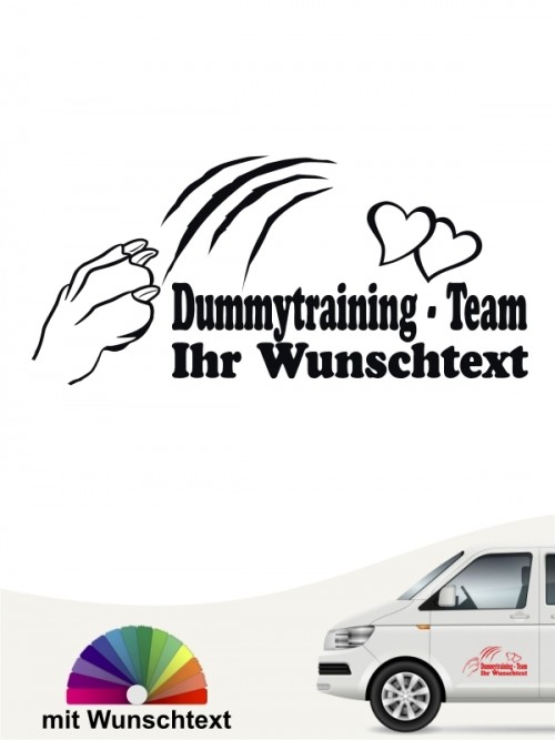 Dummytraining Team Autoaufkleber mit Wunschtext by anfalas.de