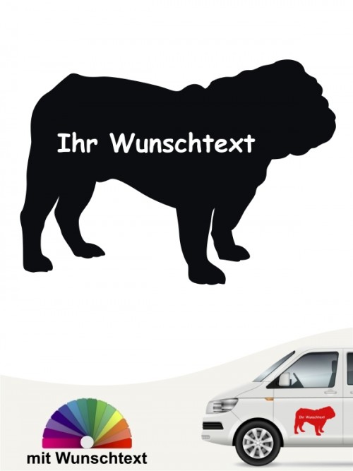 English Bulldog Silhouette mit Wunschname anfalas.de