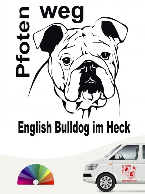 Pfoten weg English Bulldog Aufkleber anfalas.de