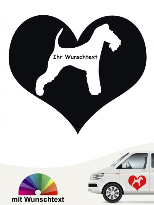 Fox Terrier Herzmotiv Aufkleber mit Wunschname anfalas.de