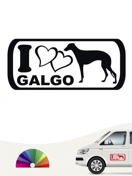 I Love Galgo Heckscheibenaufkleber anfalas.de
