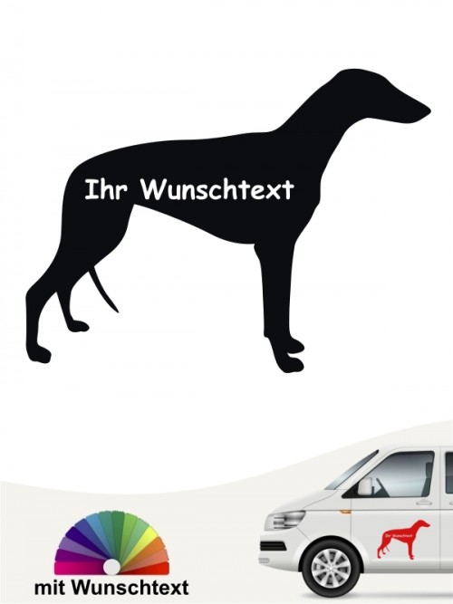 Greyhound Silhouette mit Wunschtext Aufkleber anfalas.de