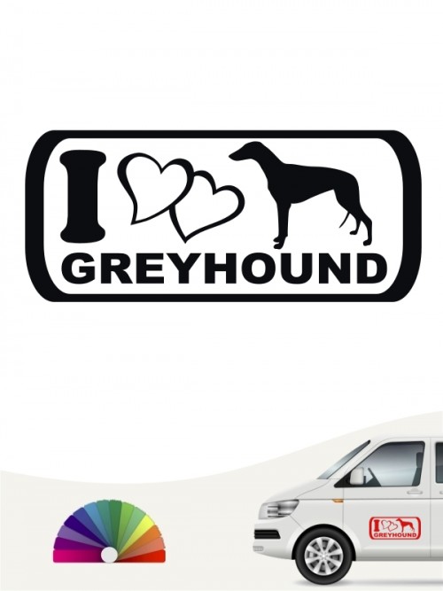 I Love Greyhound Heckscheibenaufkleber anfalas.de