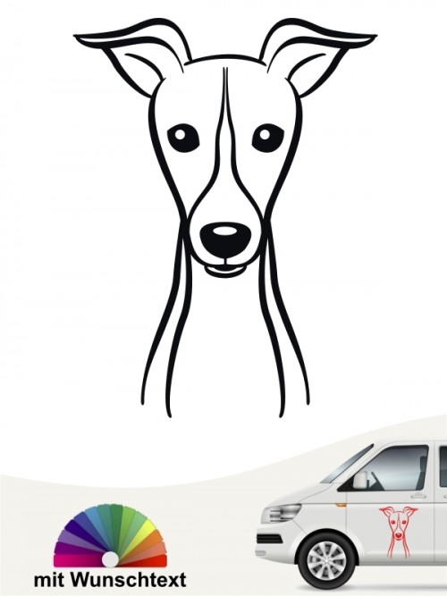 Greyhound Heckscheibenaufkleber mit Wunschtext anfalas.de