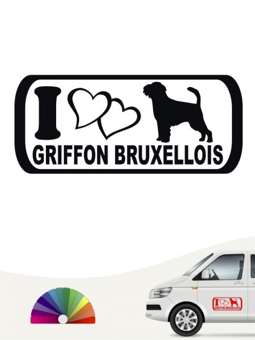 Griffon Bruxellois I Love Heckscheibenaufkleber von anfalas.de