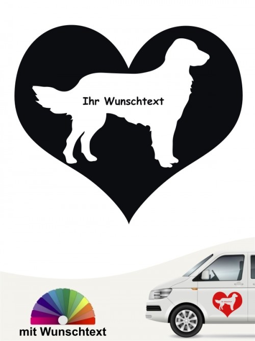 Großer Münsterländer Herzmotiv Sticker mit Wunschname von anfalas.de