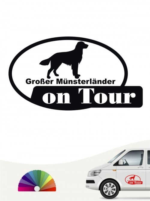 Großer Münsterländer on Tour Autosticker von anfalas.de