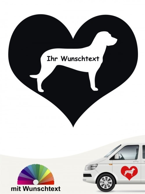 Hannoverscher Schweißhund Herzmotiv mit Wunschname von anfalas.de