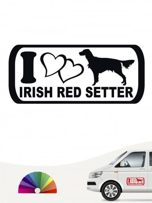 Irish Red Setter I Love Aufkleber von anfalas.de