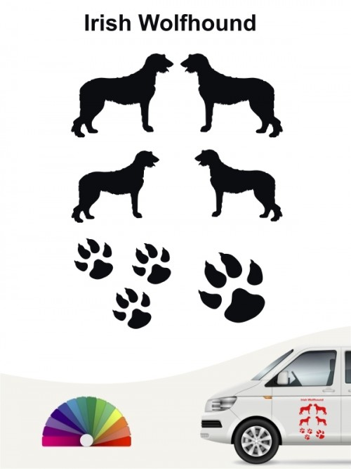 Hunde-Autoaufkleber Irish Wolfhound 12 von Anfalas.de