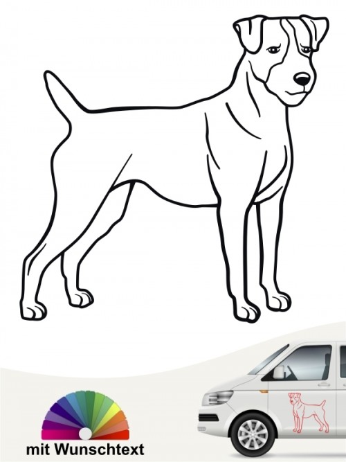Jack Russell Terrier Hundeaufkleber mit Wunschtext von anfalas.de