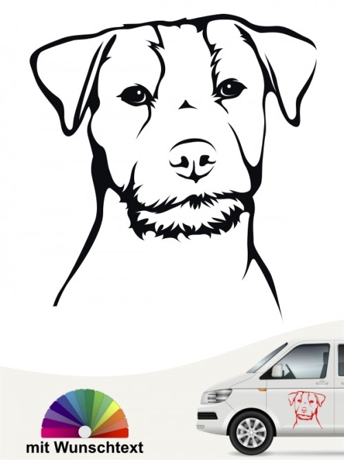 Jack Russell Terrier Hundeaufkleber mit Wunschtext von Anfalas