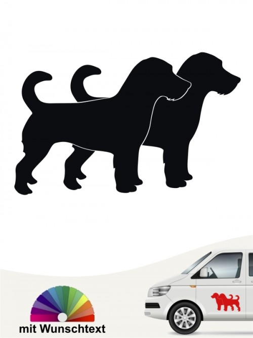 Jack Russell Terrier Autosticker mit Wunschtext von anfalas.de