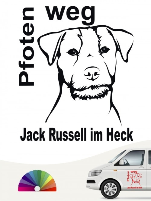 Jack Russell Terrier Pfoten weg Autosticker von anfalas.de