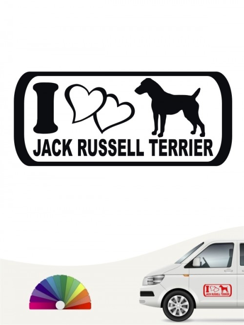 I Love Jack Russell Terrier Autosticker von anfalas.de