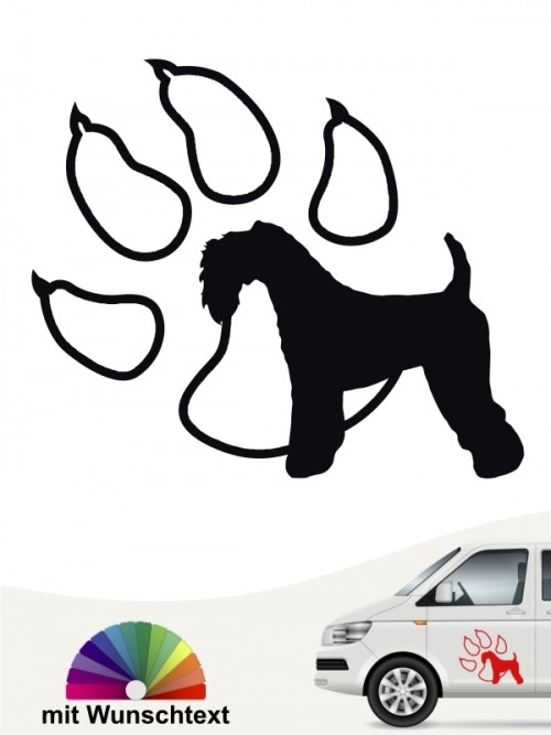 Kerry Blue Terrier Autoaufkleber mit Wunschtext von anfalas.de