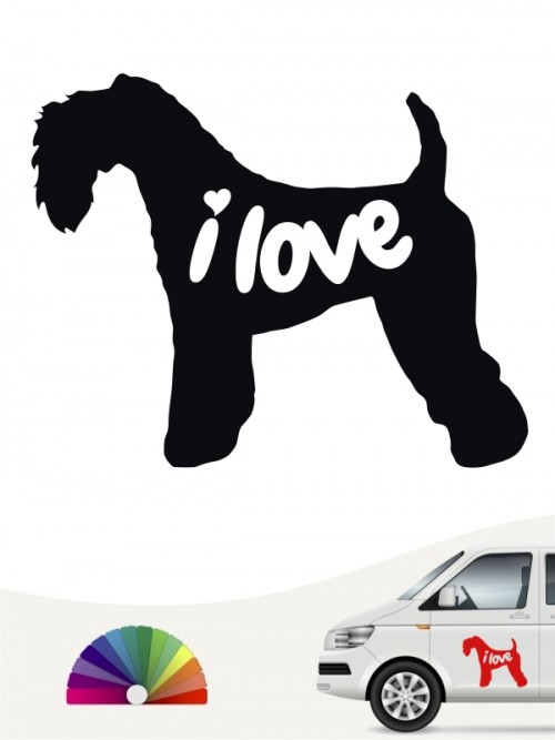 Kerry Blue Terrier i love Aufkleber von anfalas.de