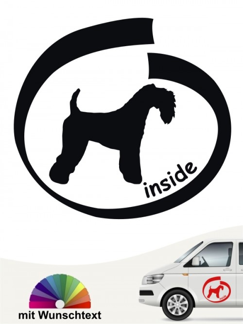 Kerry Blue Terrier inside Heckscheibenaufkleber mit Wunschname von anfalas.de