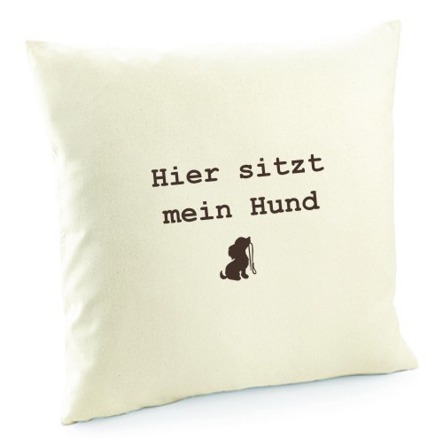 Kissenbezug "Hier sitzt mein Hund" von anfalas.de