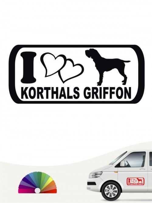 I Love Korthals Griffon Aufkleber von anfals.de