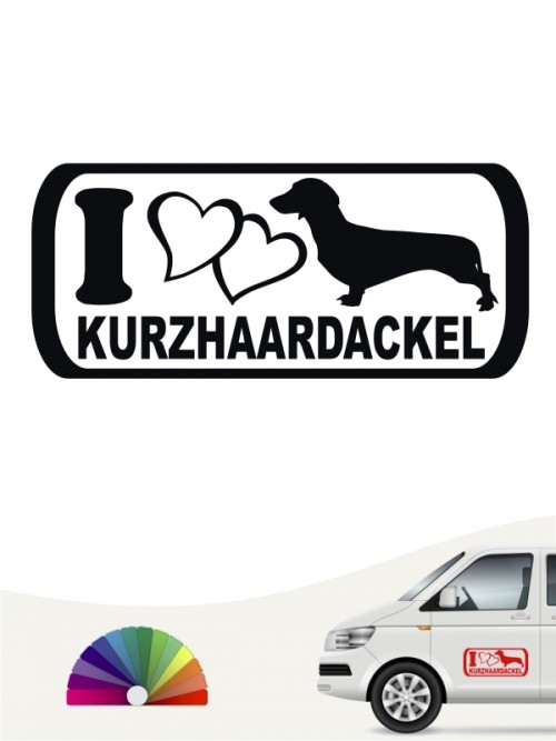 I Love Kurzhaardackel Heckscheibenaufkleber von anfalas.de
