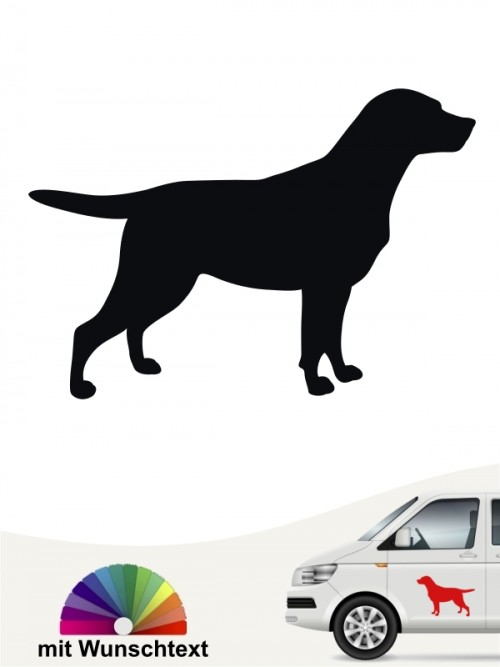 Labrador Silhouette Sticker mit Wunschtext von anfalas.de