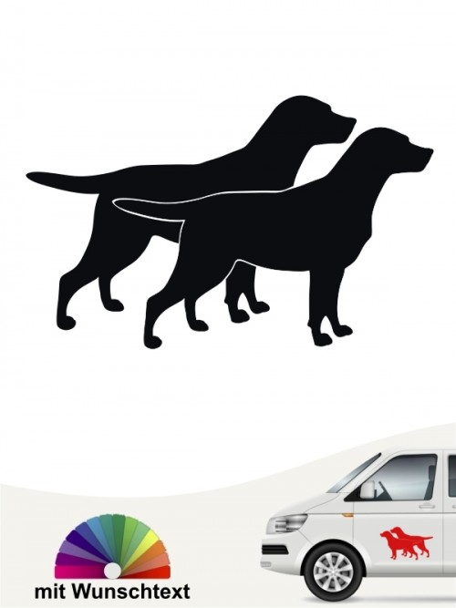 Labrador Hundeaufkleber mit Wunschtext von anfalas.de