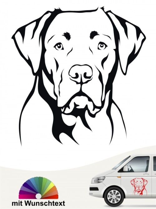 Labrador Autoaufkleber mit Wunschtext  von anfalas.de
