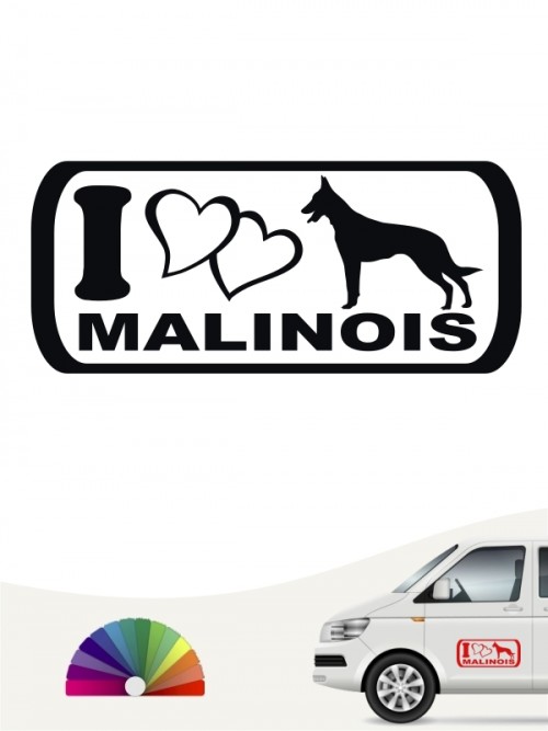 I Love Malinois Heckscheibenaufkleber von anfalas.de
