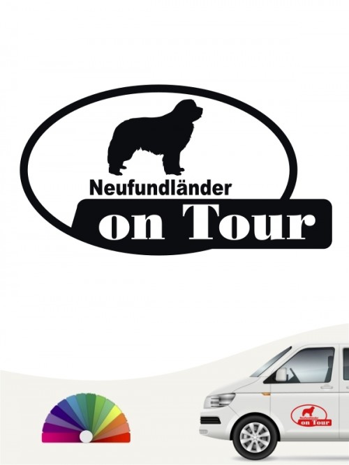 Neufundländer on Tour Autoaufkleber von anfalas.de