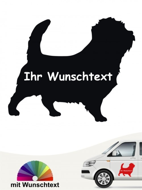 Norfolk Terrier Silhouette Autoaufkleber mit Wunschname von anfalas.de
