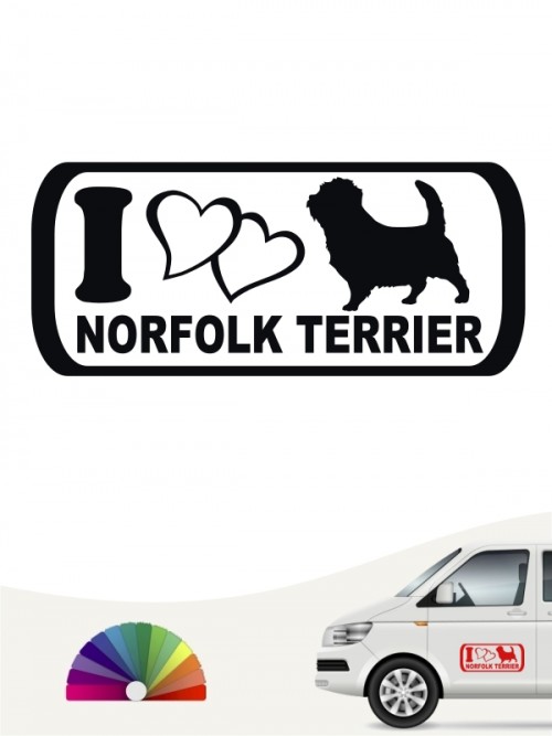 I Love Norfolk Terrier Heckscheibenaufkleber von anfalas.de