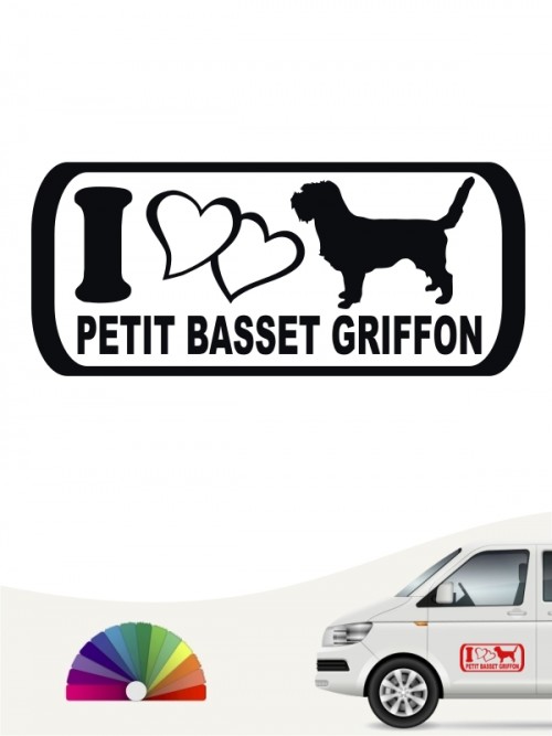 I Love Petit Basset Griffon Sticker von anfalas.de