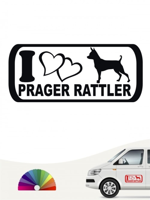 I Love Prager Rattler Hundeaufkleber von anfalas.de